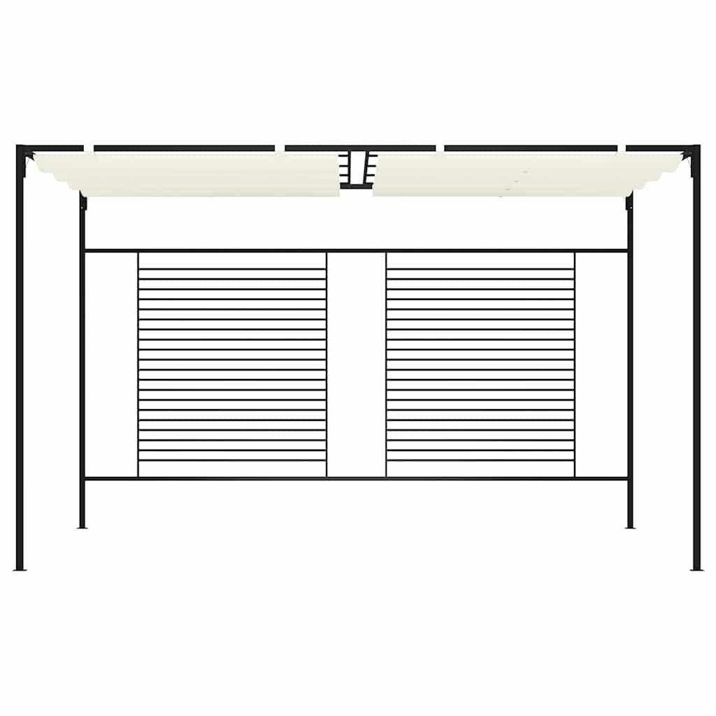 Gazebo con Tetto Retrattile 3x4x2,3 m Crema 180 g/m²