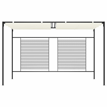 Gazebo con Tetto Retrattile 3x4x2,3 m Crema 180 g/m²