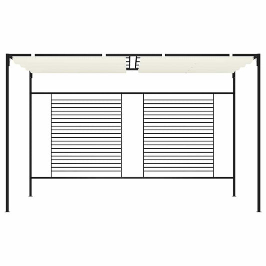 Gazebo con Tetto Retrattile 3x4x2,3 m Crema 180 g/m²