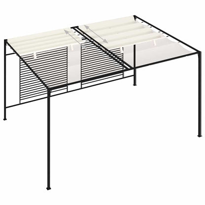 Gazebo con Tetto Retrattile 3x4x2,3 m Crema 180 g/m²