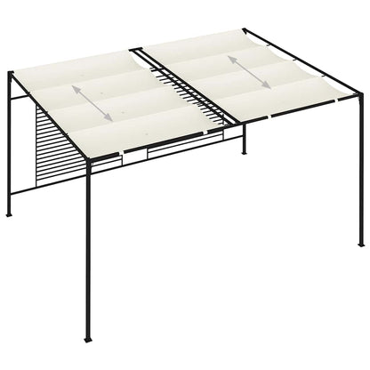 Gazebo con Tetto Retrattile 3x4x2,3 m Crema 180 g/m²