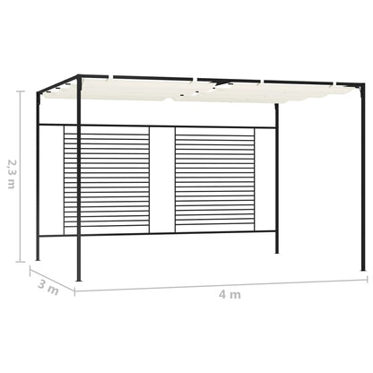 Gazebo con Tetto Retrattile 3x4x2,3 m Crema 180 g/m² | homemem39