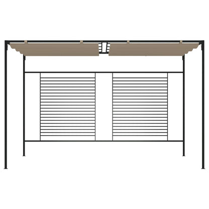 Gazebo con Tetto Retrattile 3x4x2,3 m Grigio Talpa 180 g/m² | homemem39