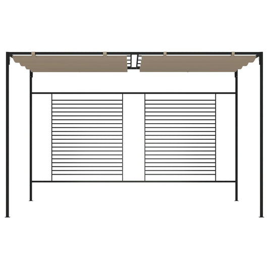Gazebo con Tetto Retrattile 3x4x2,3 m Grigio Talpa 180 g/m² | homemem39