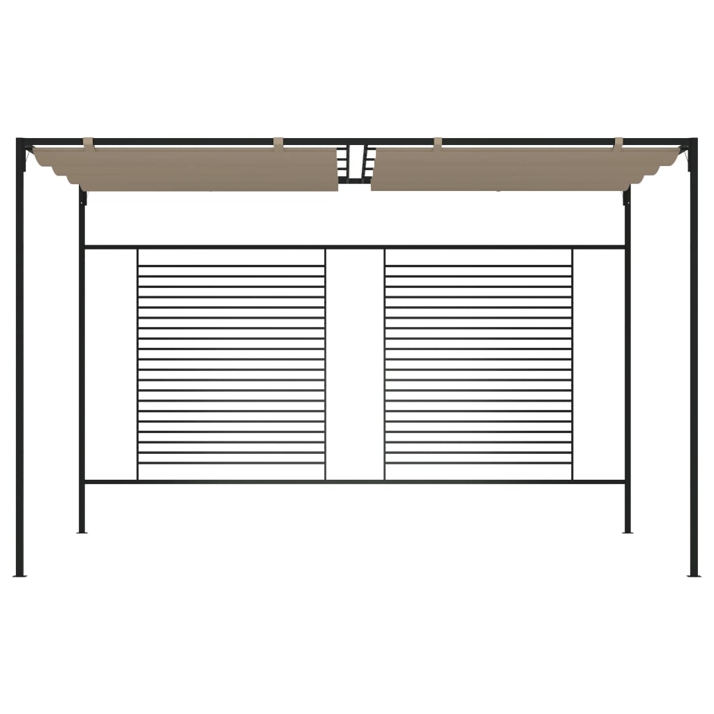 Gazebo con Tetto Retrattile 3x4x2,3 m Grigio Talpa 180 g/m² - homemem39