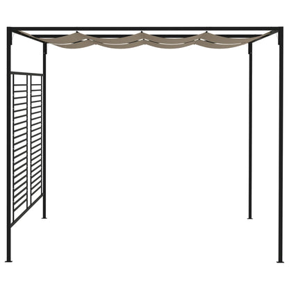 Gazebo con Tetto Retrattile 3x4x2,3 m Grigio Talpa 180 g/m² | homemem39