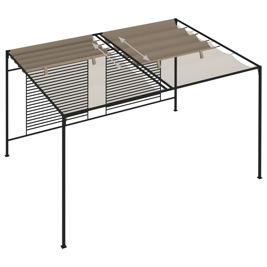 Gazebo con Tetto Retrattile 3x4x2,3 m Grigio Talpa 180 g/m² | homemem39