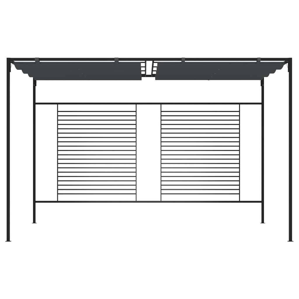 Gazebo con Tetto Retrattile 4x3x2,3 m Antracite 180 g/m² | homemem39