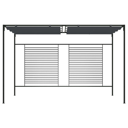 Gazebo con Tetto Retrattile 4x3x2,3 m Antracite 180 g/m² | homemem39