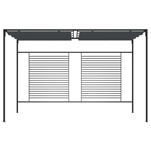 Gazebo con Tetto Retrattile 4x3x2,3 m Antracite 180 g/m² - homemem39