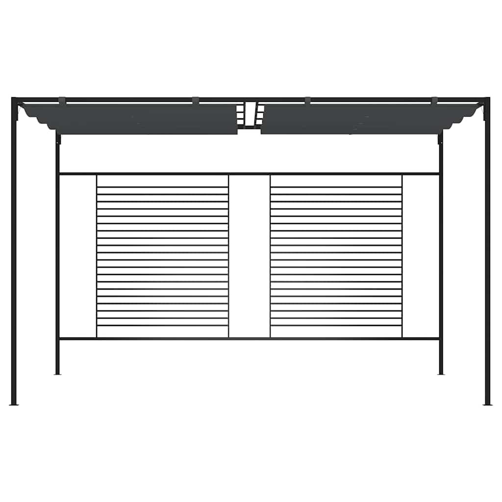 Gazebo con Tetto Retrattile 4x3x2,3 m Antracite 180 g/m²