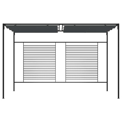 Gazebo con Tetto Retrattile 4x3x2,3 m Antracite 180 g/m²