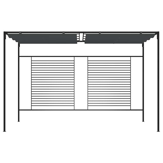 Gazebo con Tetto Retrattile 4x3x2,3 m Antracite 180 g/m²