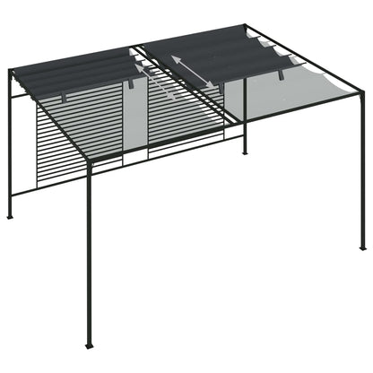 Gazebo con Tetto Retrattile 4x3x2,3 m Antracite 180 g/m² | homemem39