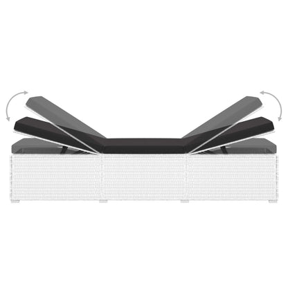 Lettini Prendisole con Tavolino 3 pz in Polyrattan Bianco - homemem39