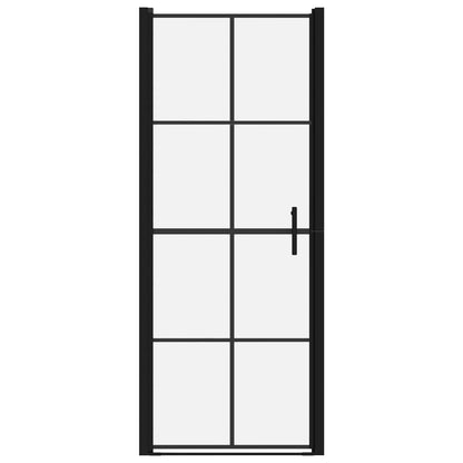 Porta per Doccia in Vetro Temperato 91x195 cm Nera