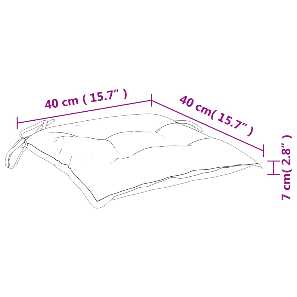 Cuscini per Sedia 2 pz Antracite 40x40x7 cm in Tessuto Oxford - homemem39