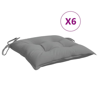 Cuscini per Sedia 6 pz Grigi 40x40x7 cm in Tessuto Oxford | homemem39