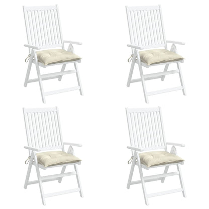 Cuscini per Sedia 4pz Bianco Crema 40x40x7 cm in Tessuto Oxford - homemem39