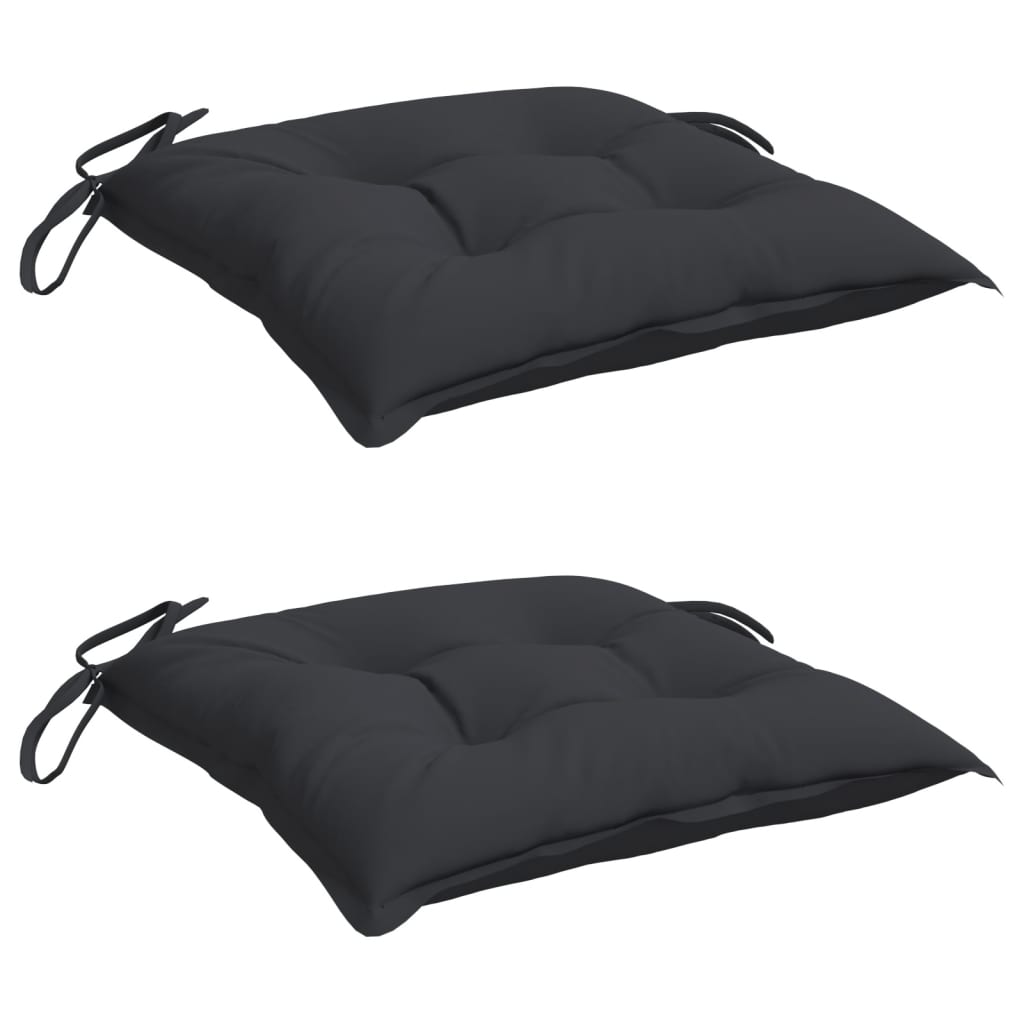 Cuscini per Sedia 2 pz Neri 40x40x7 cm in Tessuto Oxford | homemem39