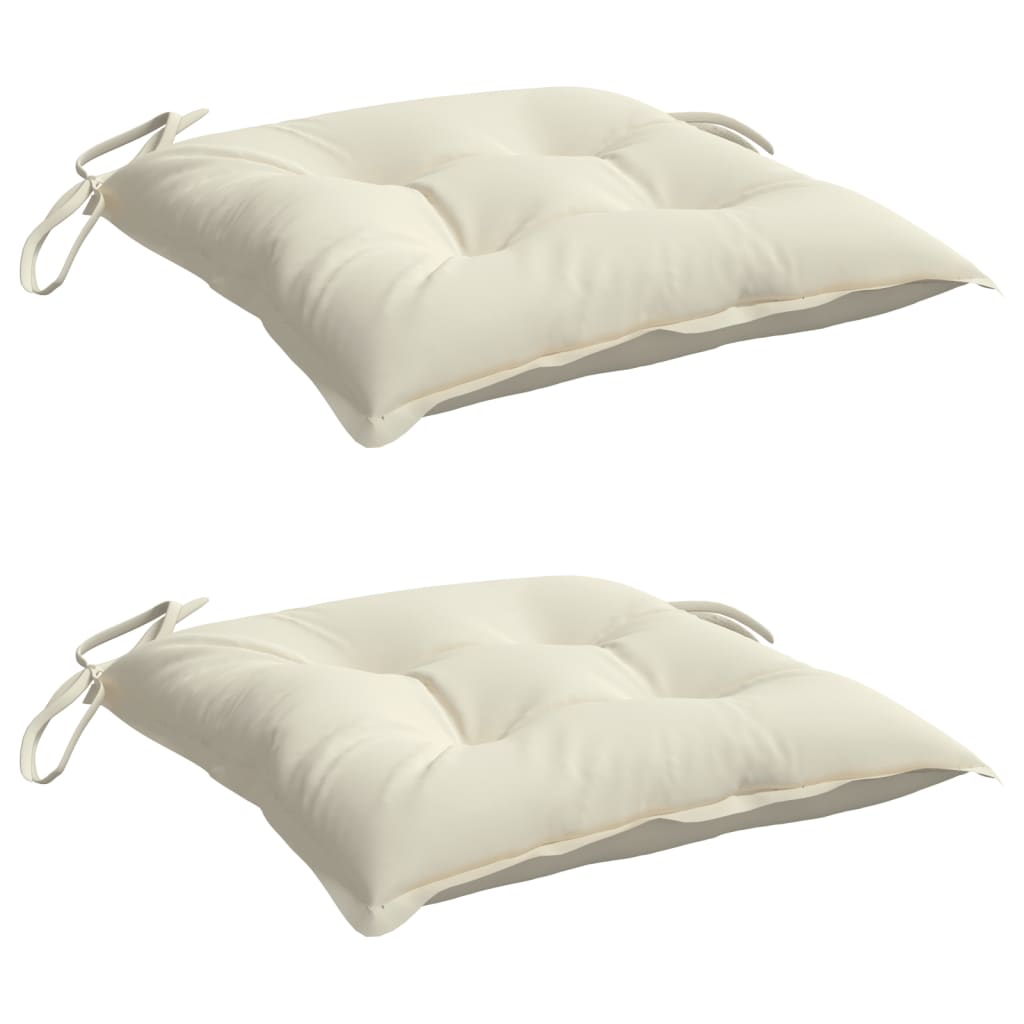 Cuscini per Sedia 2 pz Bianco Crema 50x50x7cm in Tessuto Oxford | homemem39