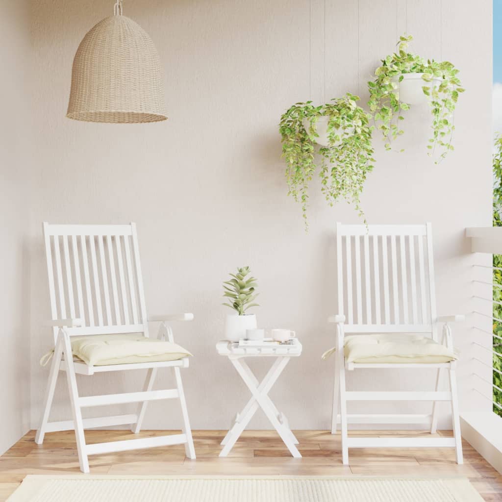 Cuscini per Sedia 2 pz Bianco Crema 50x50x7cm in Tessuto Oxford | homemem39