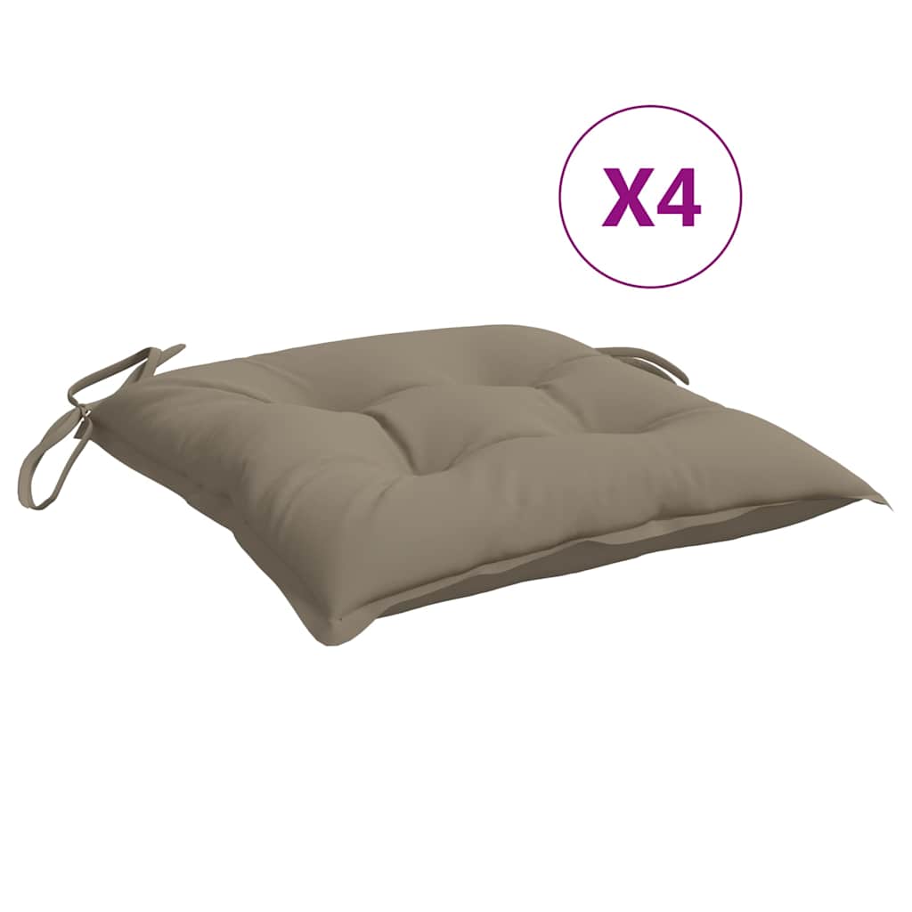 Cuscini per Sedia 4 pz Tortora 50x50x7 cm Tessuto Oxford
