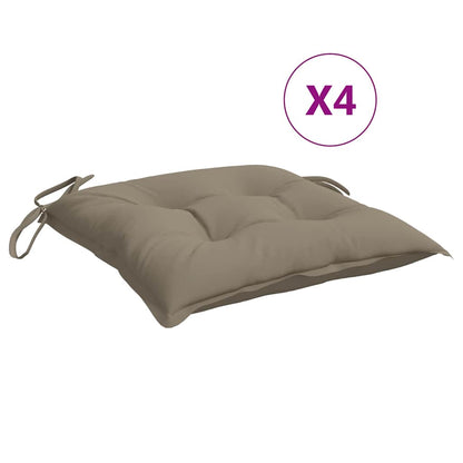 Cuscini per Sedia 4 pz Tortora 50x50x7 cm Tessuto Oxford