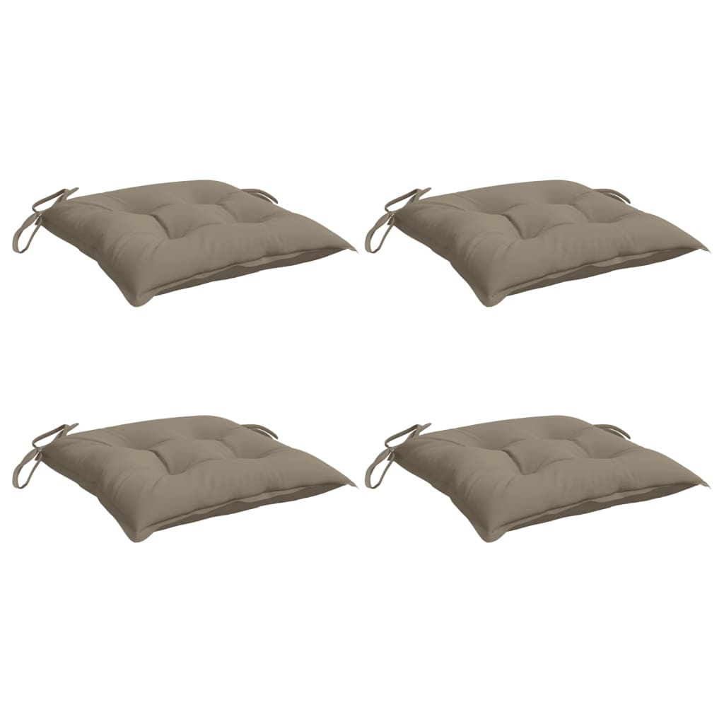 Cuscini per Sedia 4 pz Tortora 50x50x7 cm Tessuto Oxford | homemem39