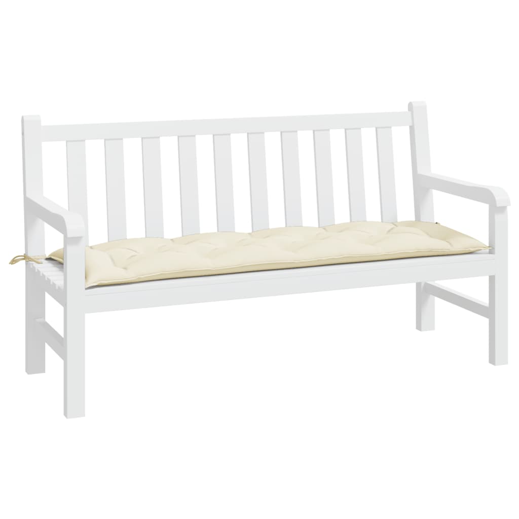 Cuscino per Panca Bianco Crema 150x50x7 cm in Tessuto Oxford - homemem39