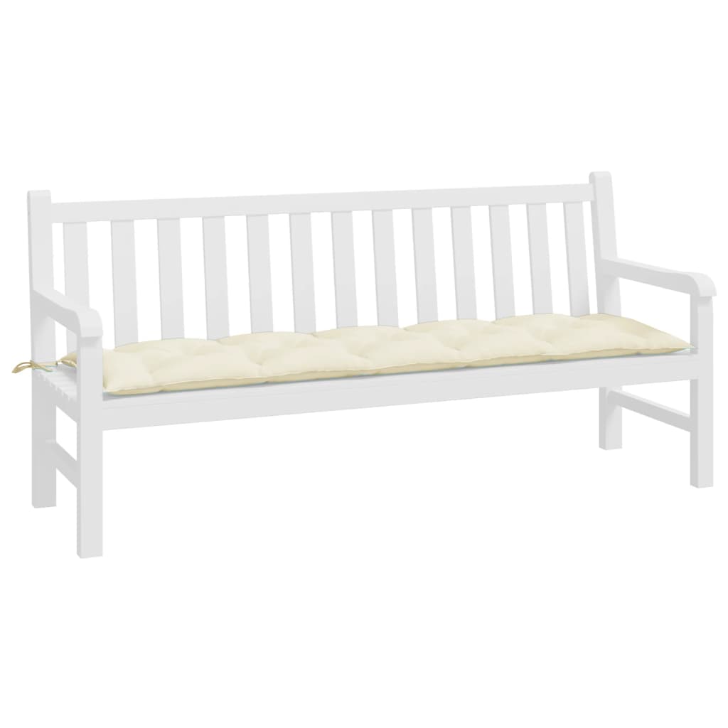Cuscino per Panca Bianco Crema 180x50x7 cm in Tessuto Oxford - homemem39
