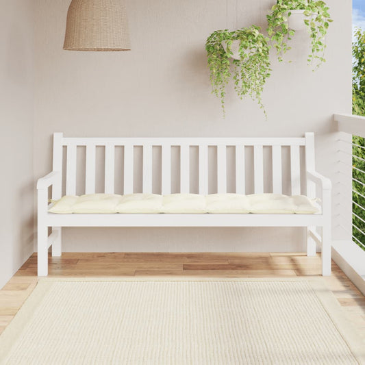 Cuscino per Panca Bianco Crema 180x50x7 cm in Tessuto Oxford - homemem39