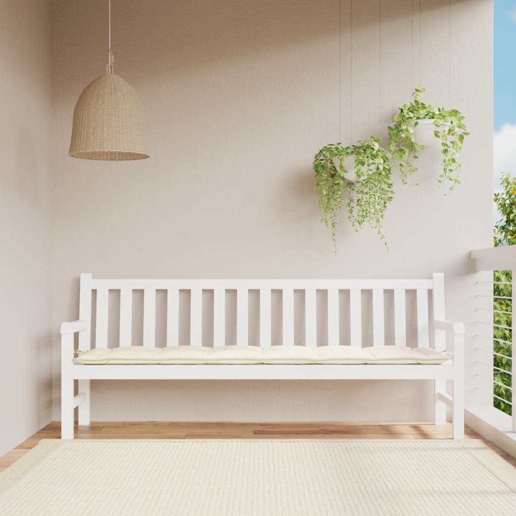 Cuscino per Panca Bianco Crema 200x50x7 cm in Tessuto Oxford | homemem39