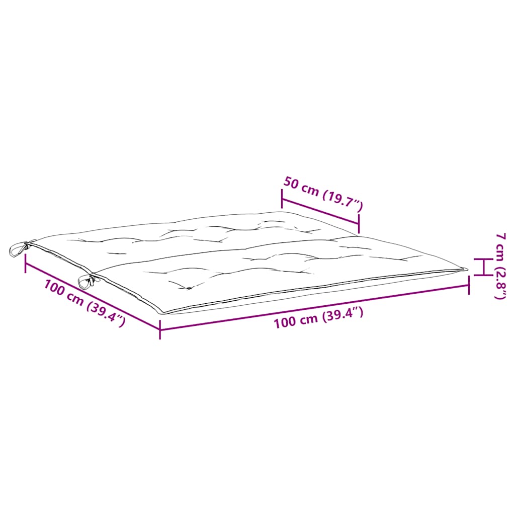Cuscino Panca Verde Intenso 100x(50+50)x7cm in Tessuto Oxford | homemem39