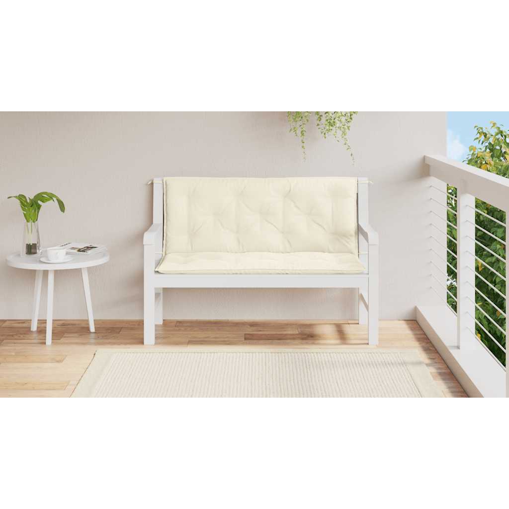 Cuscino per Panca Bianco Crema 120x(50+50)x7cm Tessuto Oxford | homemem39