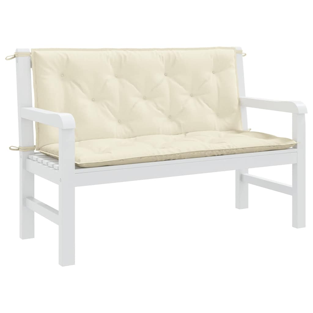Cuscino per Panca Bianco Crema 120x(50+50)x7cm Tessuto Oxford