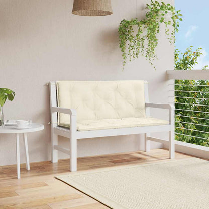 Cuscino per Panca Bianco Crema 120x(50+50)x7cm Tessuto Oxford | homemem39