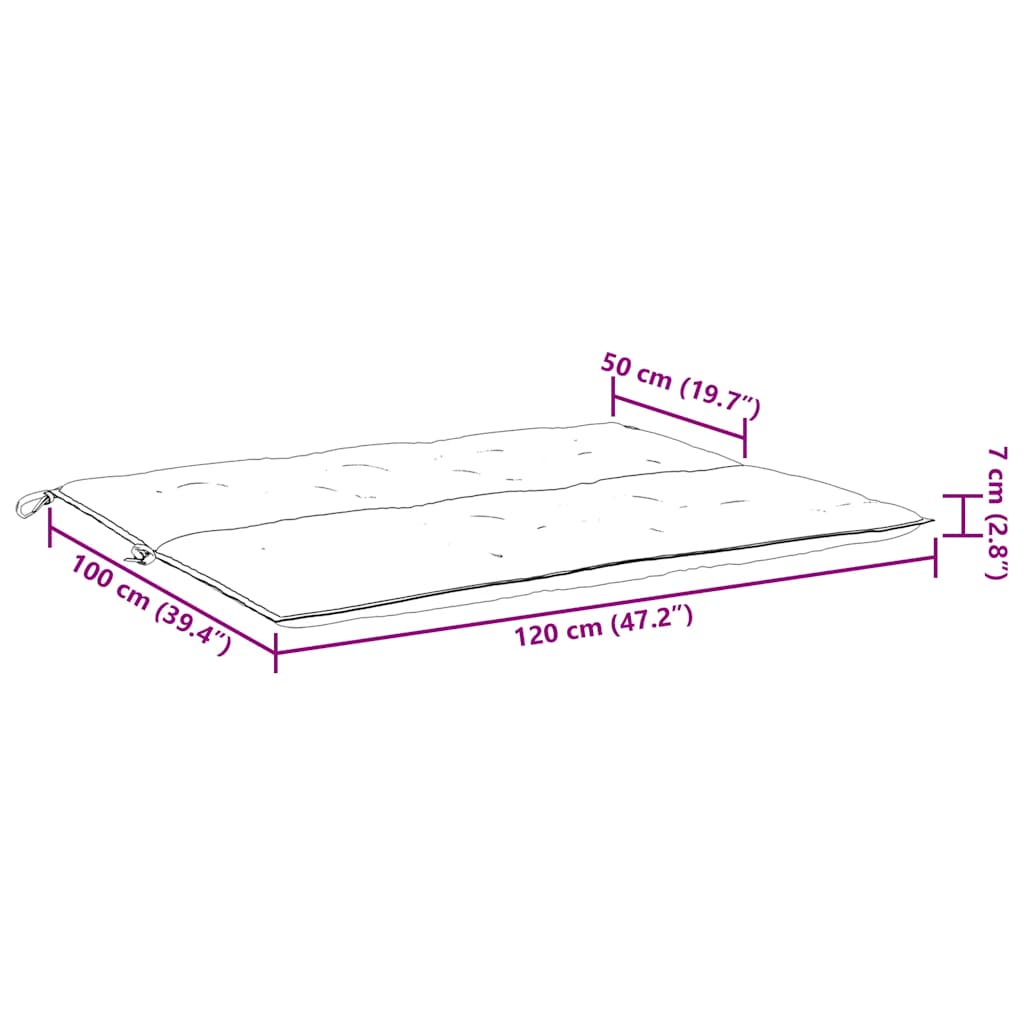 Cuscino per Panca Azzurro 120x(50+50)x7 cm in Tessuto Oxford | homemem39