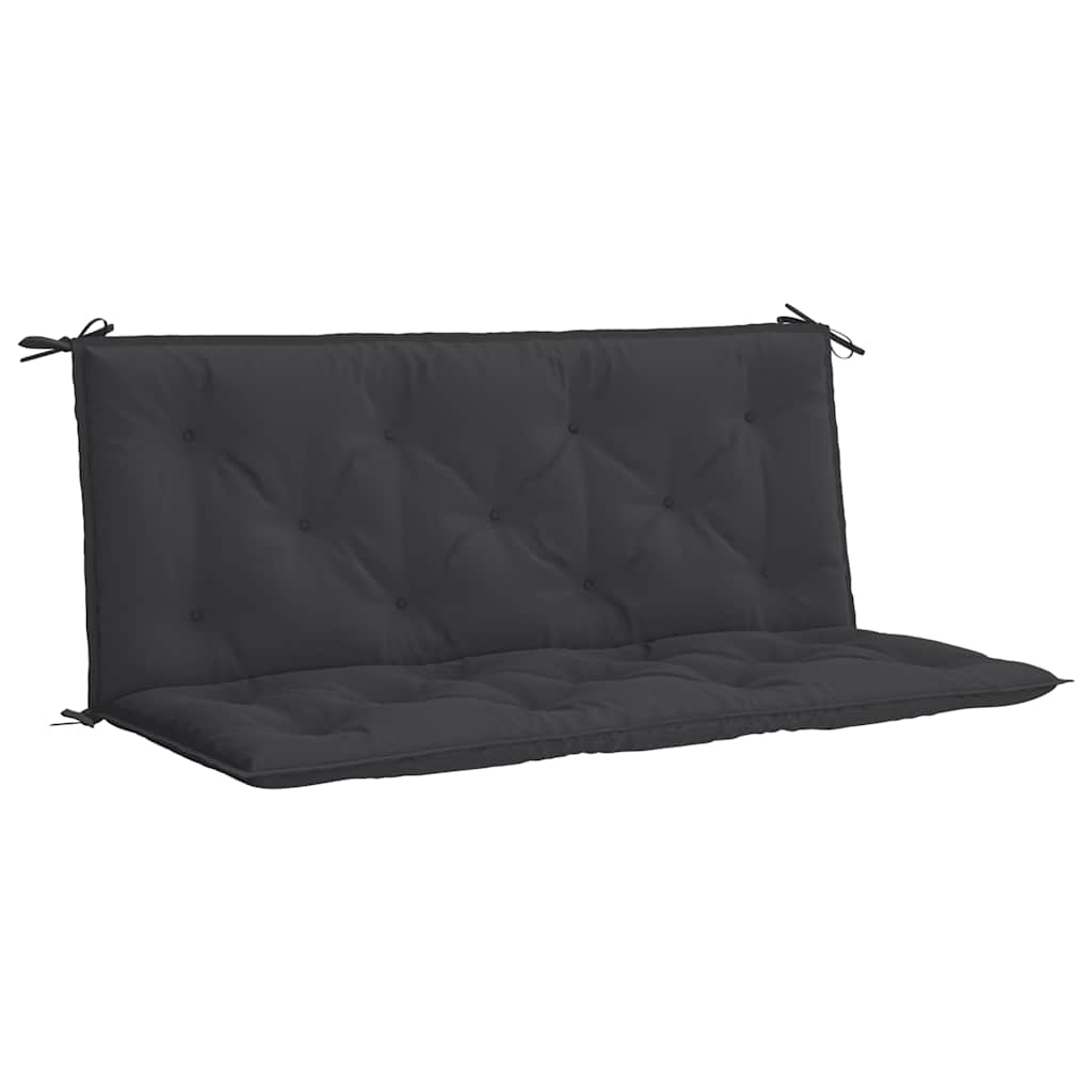 Cuscino per Panca Nero 120x(50+50)x7 cm in Tessuto Oxford