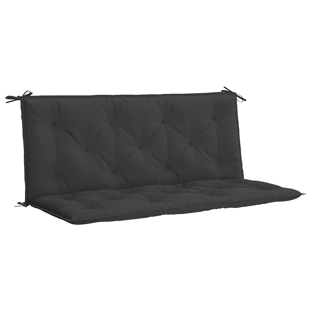 Cuscino per Panca Nero 120x(50+50)x7 cm in Tessuto Oxford