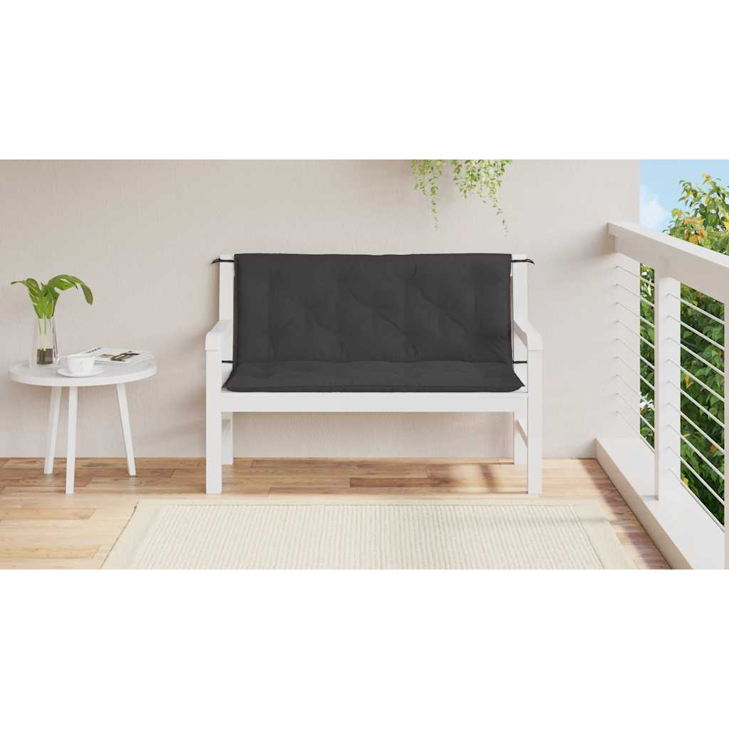 Cuscino per Panca Nero 120x(50+50)x7 cm in Tessuto Oxford | homemem39