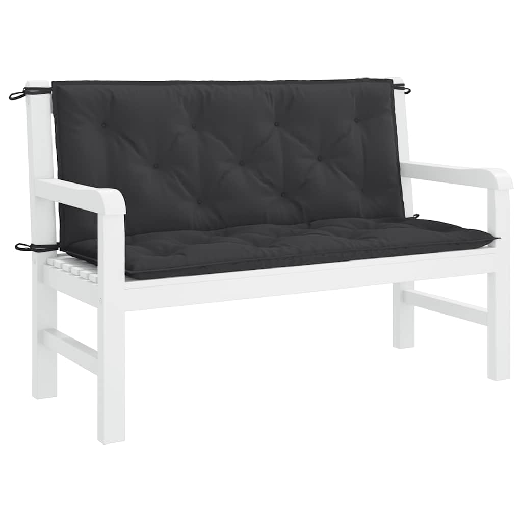 Cuscino per Panca Nero 120x(50+50)x7 cm in Tessuto Oxford