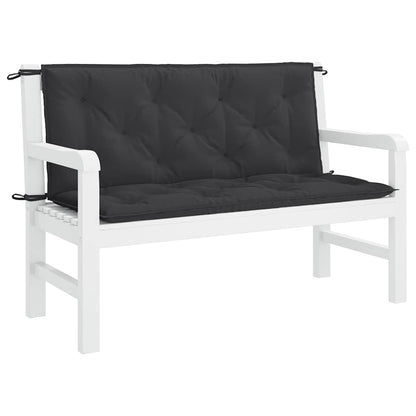 Cuscino per Panca Nero 120x(50+50)x7 cm in Tessuto Oxford