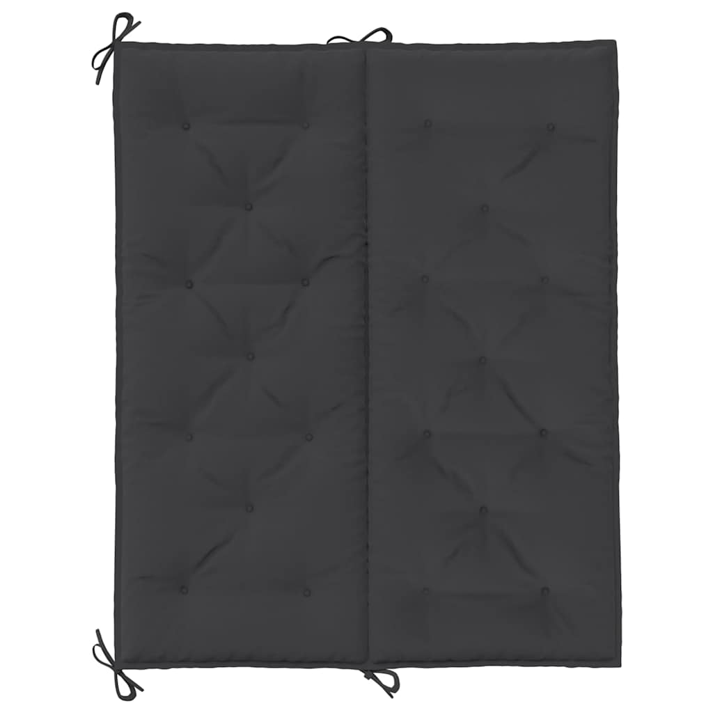 Cuscino per Panca Nero 120x(50+50)x7 cm in Tessuto Oxford
