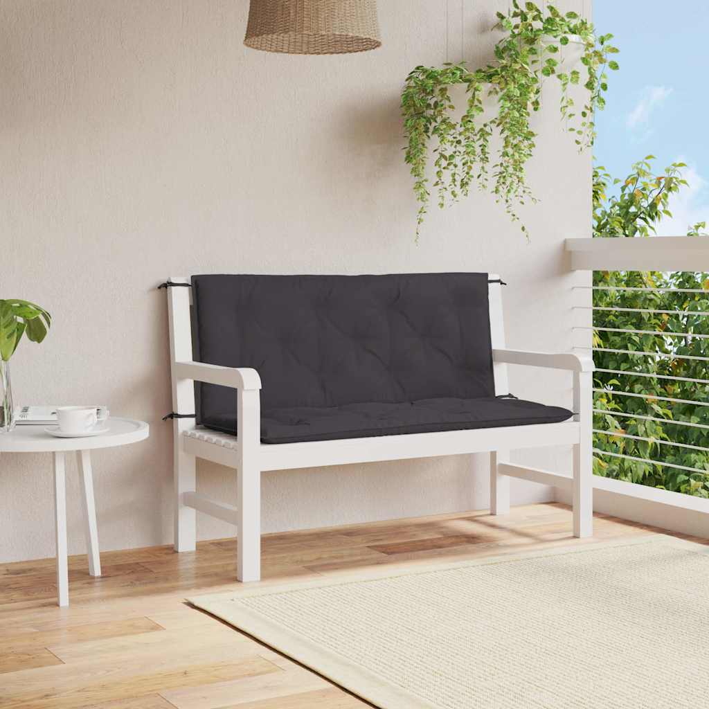Cuscino per Panca Nero 120x(50+50)x7 cm in Tessuto Oxford