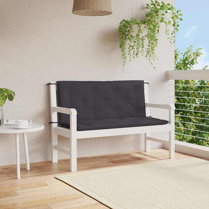Cuscino per Panca Nero 120x(50+50)x7 cm in Tessuto Oxford