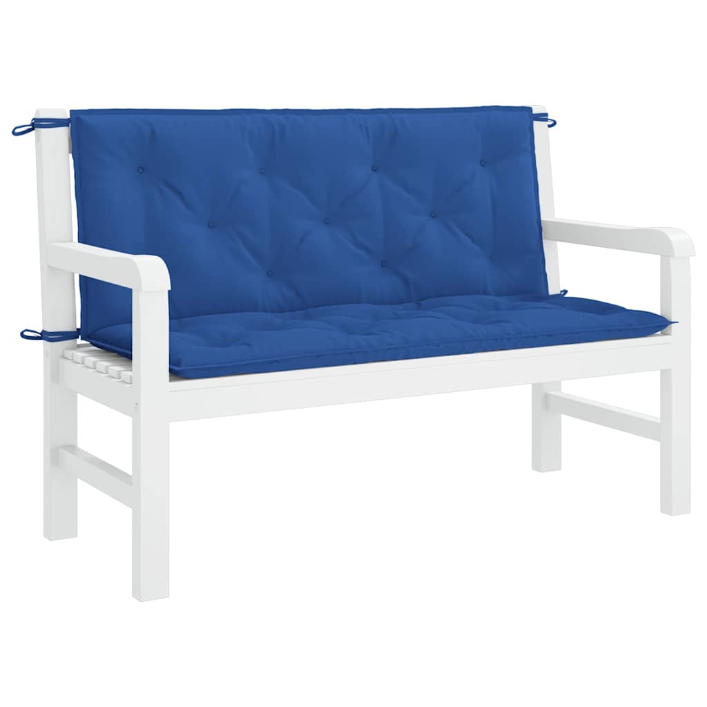 Cuscini per Panca 2 pz Blu 120x50x7 cm in Tessuto Oxford