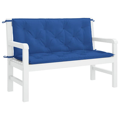 Cuscini per Panca 2 pz Blu 120x50x7 cm in Tessuto Oxford