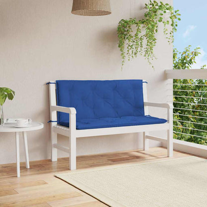 Cuscini per Panca 2 pz Blu 120x50x7 cm in Tessuto Oxford