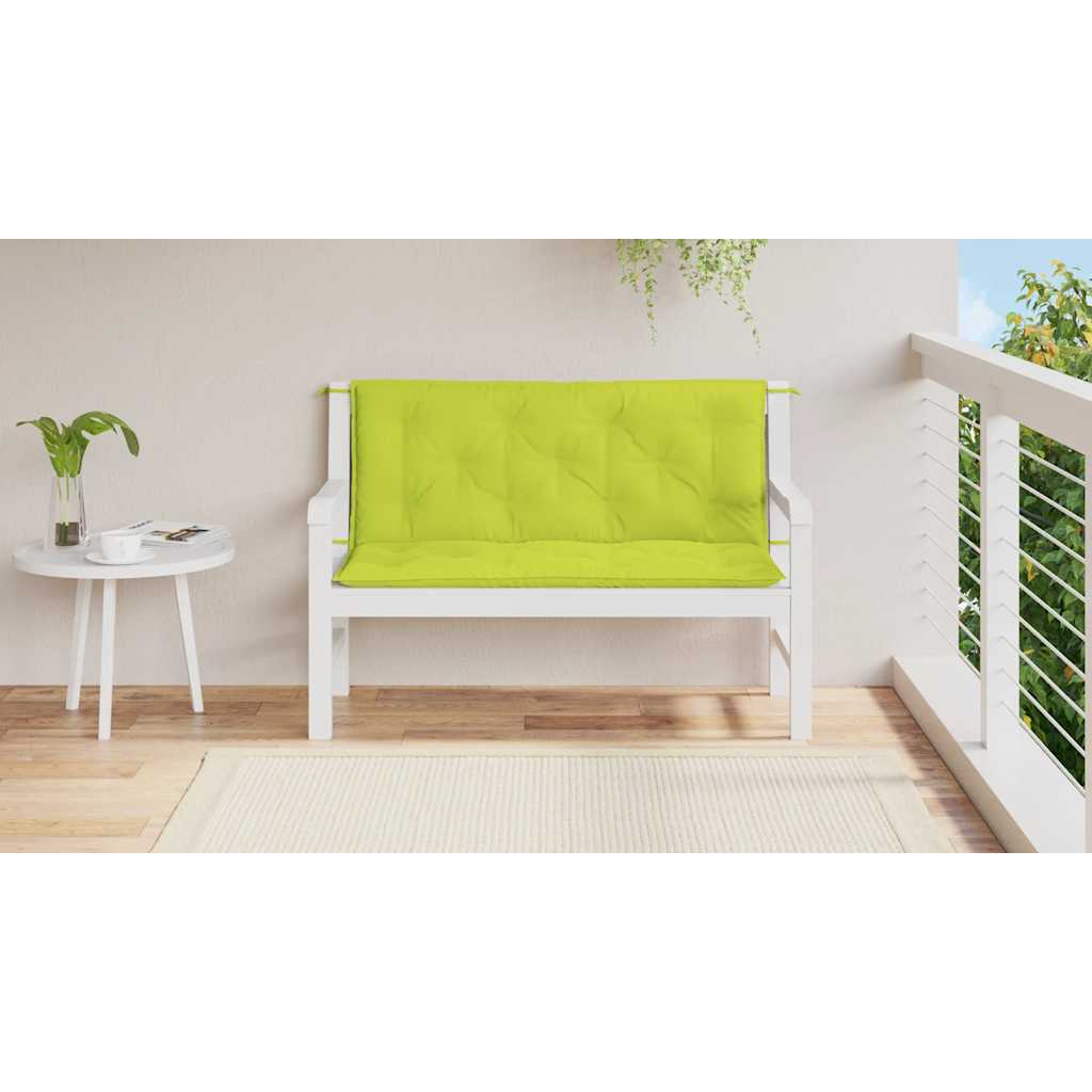 Cuscini per Panca 2 pz Verde Intenso 120x50x7 cm Tessuto Oxford | homemem39